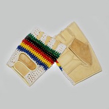 Leather fingerless climbing gloves for height safety